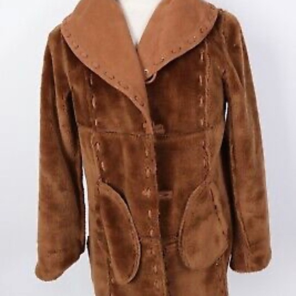 Dennis Basso Vintage Suede Sherpa Pennylane Coat - Picture 4 of 7